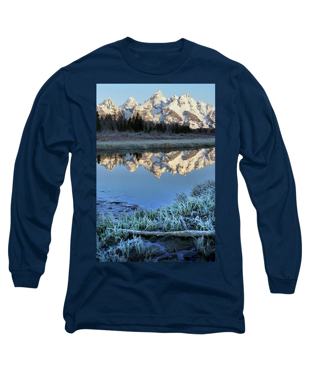 Grand Tetons Long Sleeve T-Shirt featuring the photograph Tetons Morn 19 by JustJeffAz Photography