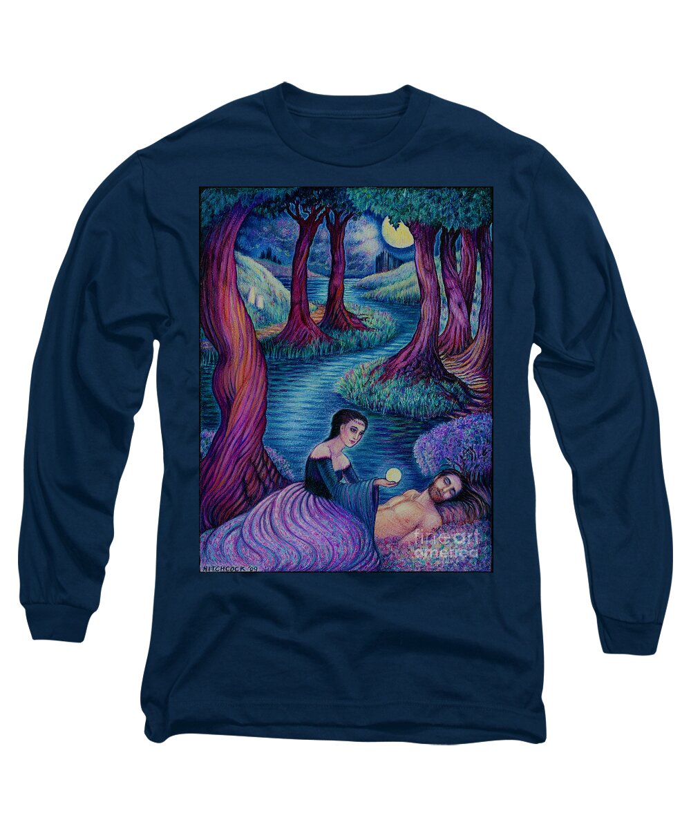 Drawing Long Sleeve T-Shirt featuring the drawing The Awakening by Debra Hitchcock
