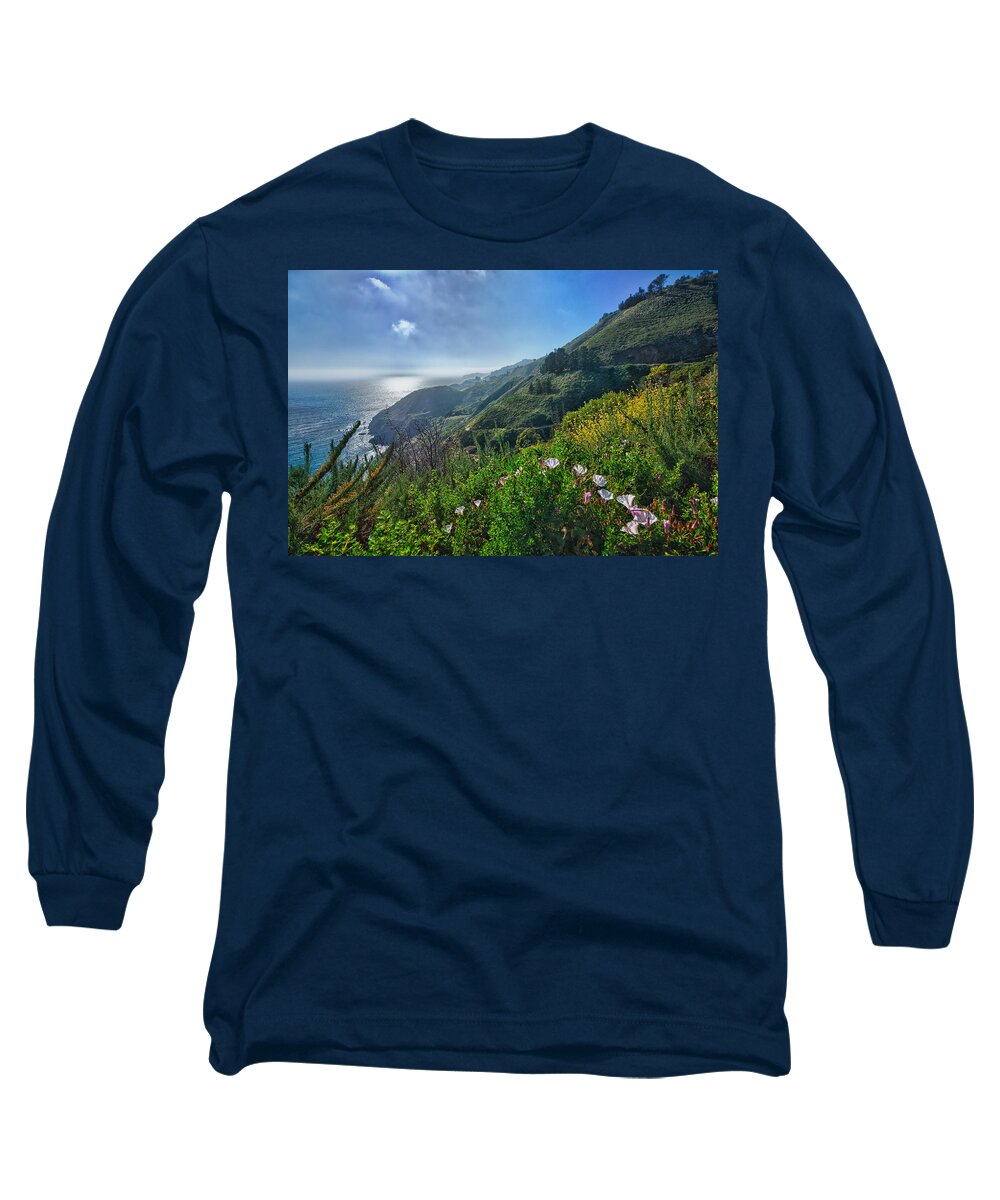 Beach Long Sleeve T-Shirt featuring the photograph The mountains of Highway Nr. 1 - California by Andreas Freund
