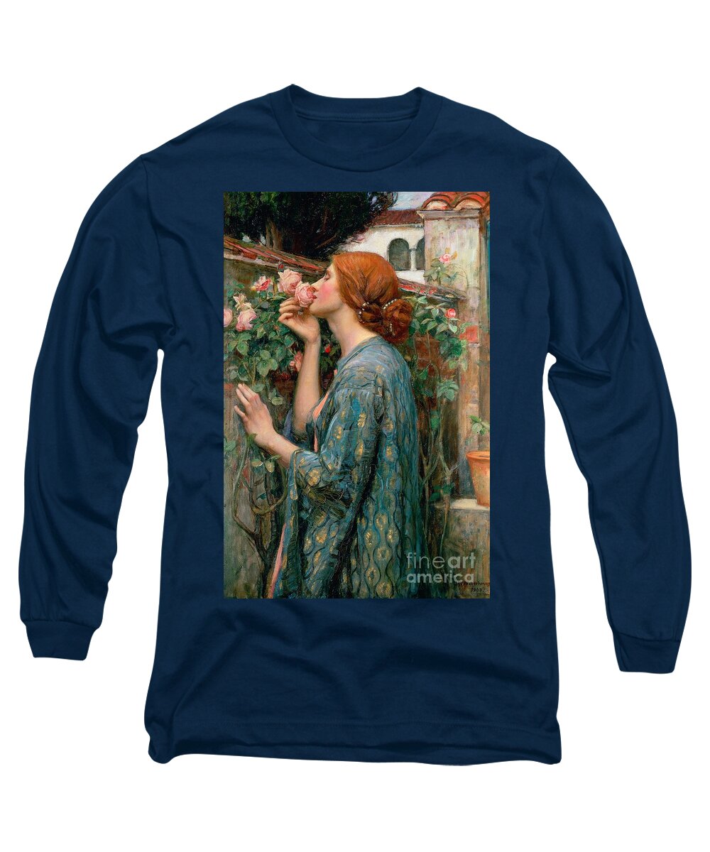 #faatoppicks Long Sleeve T-Shirt featuring the painting The Soul of the Rose by John William Waterhouse
