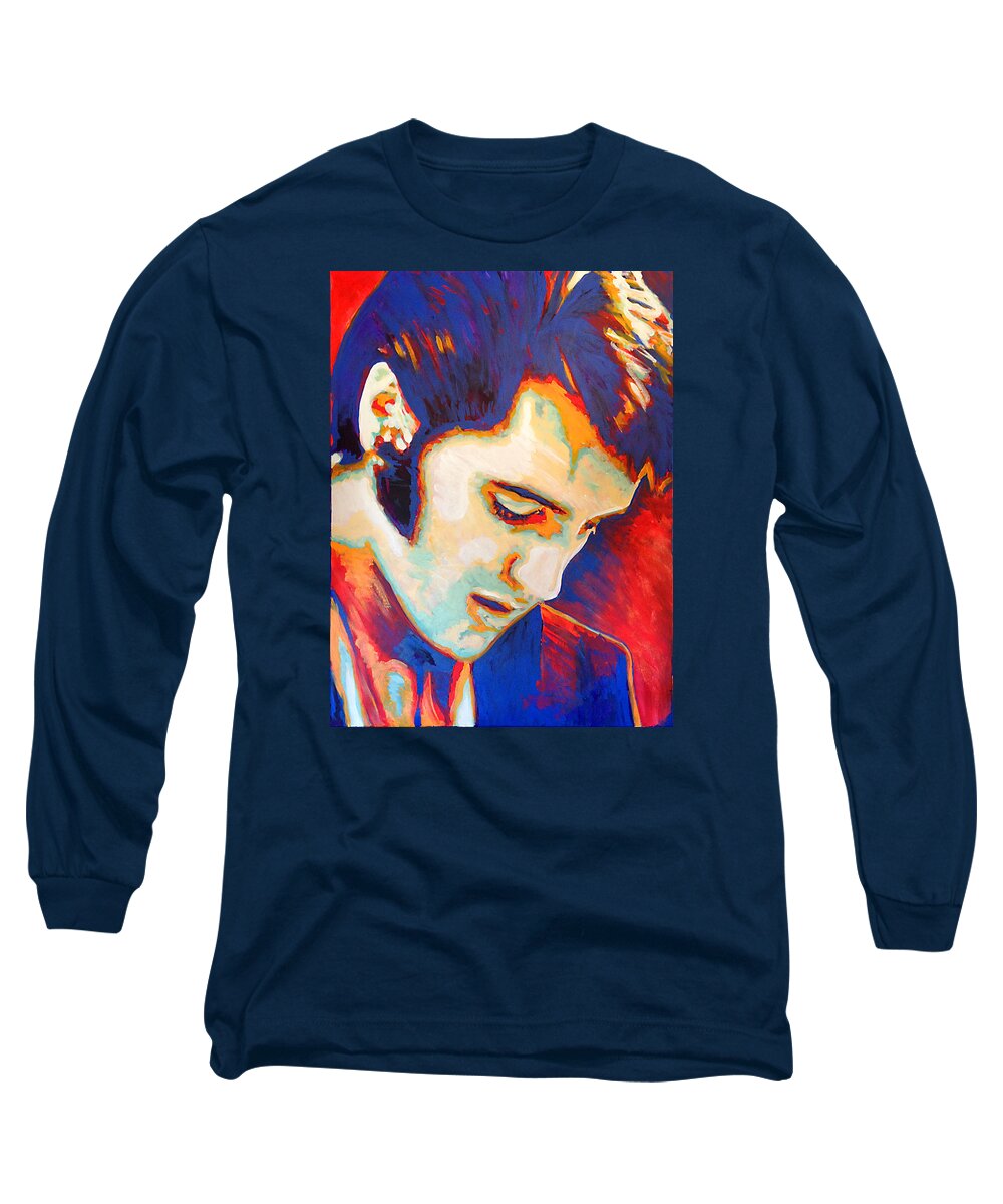 Elvis Presley Long Sleeve T-Shirt featuring the painting Then Sings My Soul by Steve Gamba