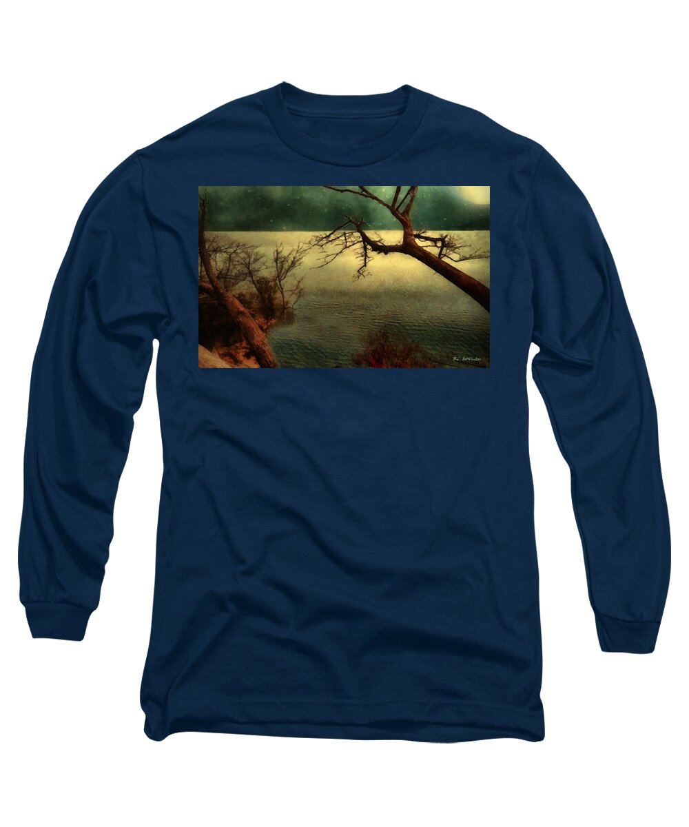 Landscape Long Sleeve T-Shirt featuring the painting Tranquillity Bay by RC DeWinter
