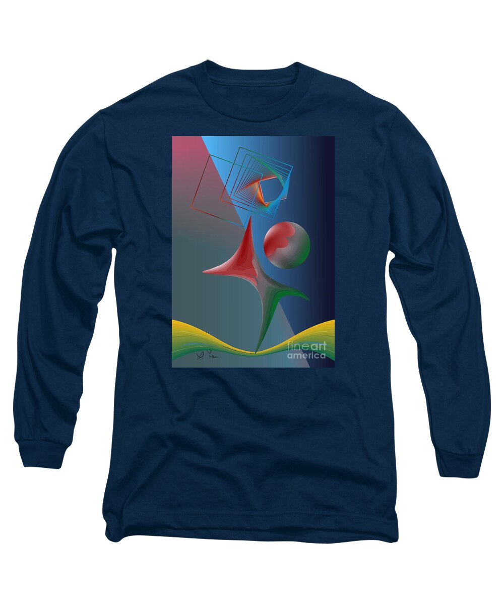 Trick Long Sleeve T-Shirt featuring the digital art Trick by Leo Symon