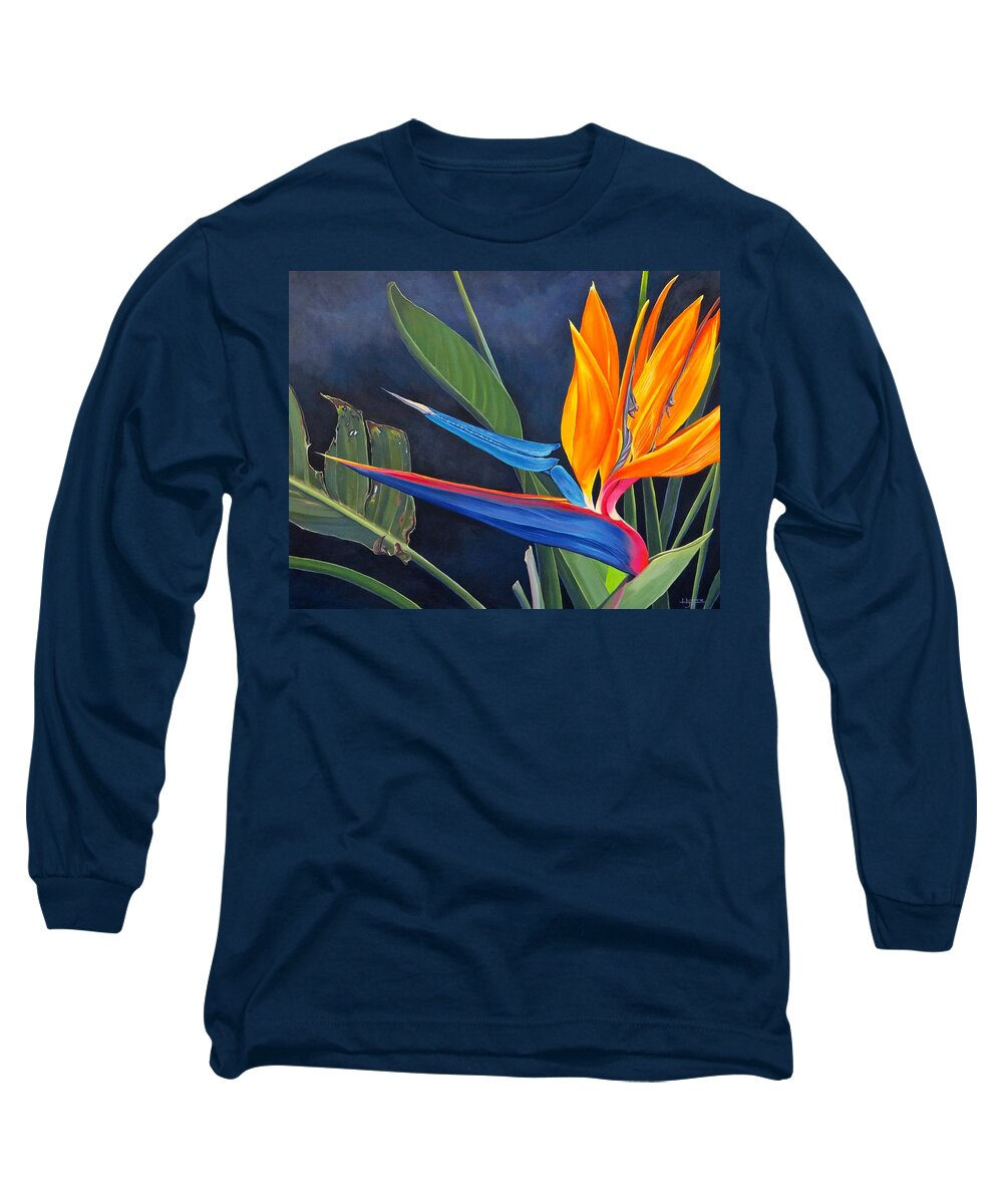 Botanical Long Sleeve T-Shirt featuring the painting Tropicoso by Hunter Jay