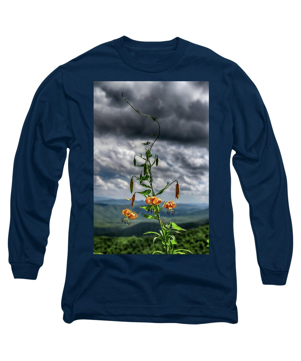 Flower Long Sleeve T-Shirt featuring the photograph Turks Cap Lily in the Blue Ridge Mountains by John Haldane