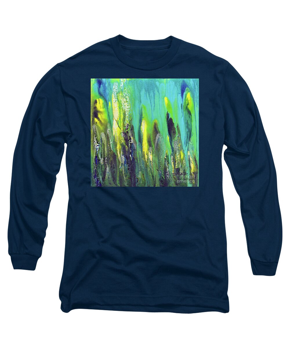 Impressionism Long Sleeve T-Shirt featuring the painting Under The Sea by Pat Katz
