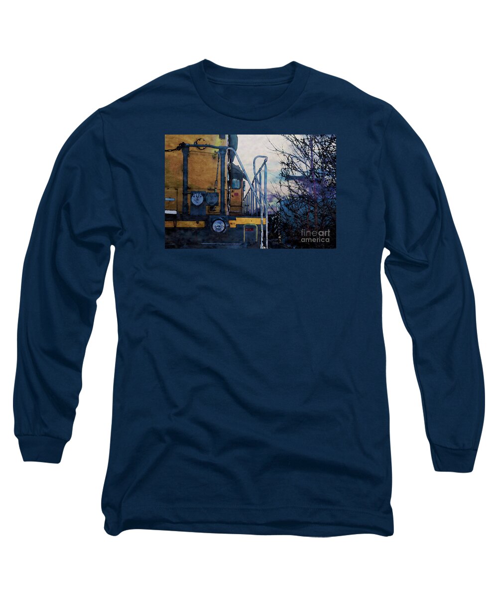 Union Pacific Long Sleeve T-Shirt featuring the digital art Union Pacific 1474 by David Blank