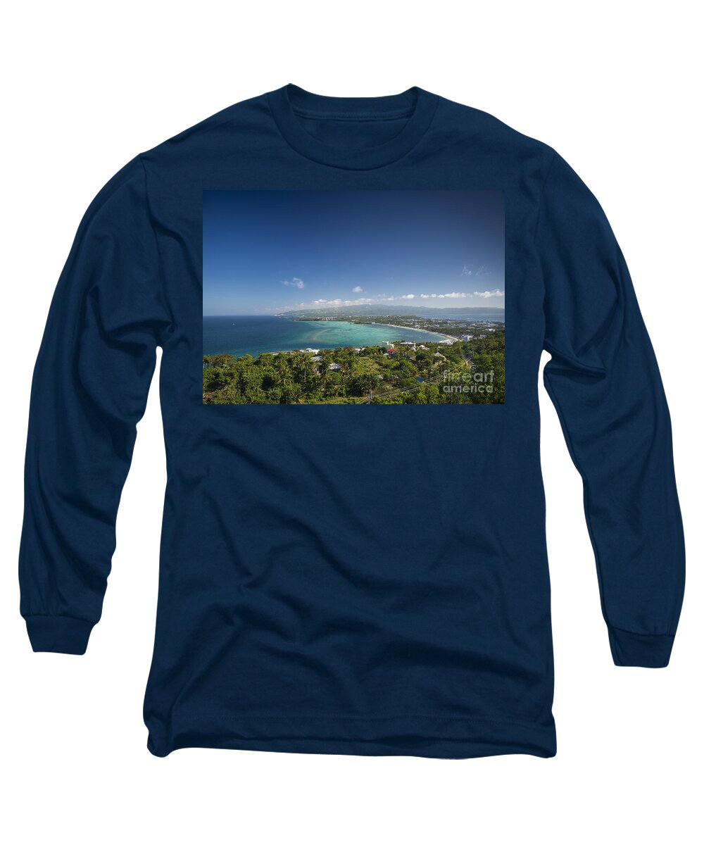 Area Long Sleeve T-Shirt featuring the photograph View of boracay island tropical coastline in philippines by JM Travel Photography