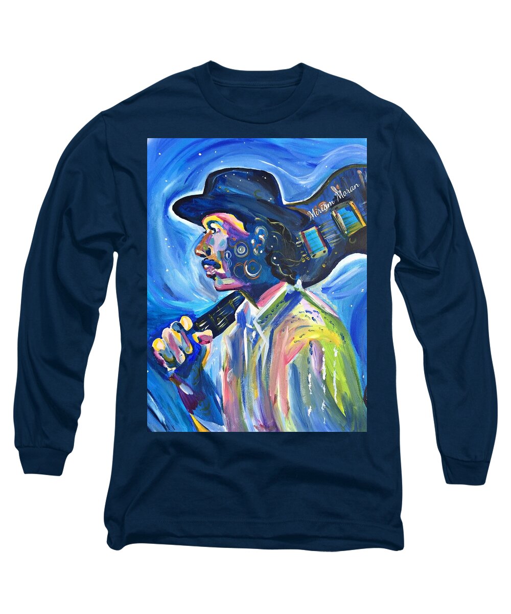Guitar Long Sleeve T-Shirt featuring the painting West Side Story by Miriam Moran