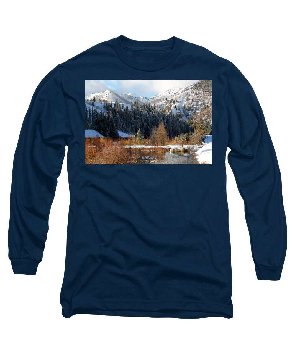 Wintrer Long Sleeve T-Shirt featuring the photograph Winter i Big Cottonwood Canyon by Douglas Pulsipher