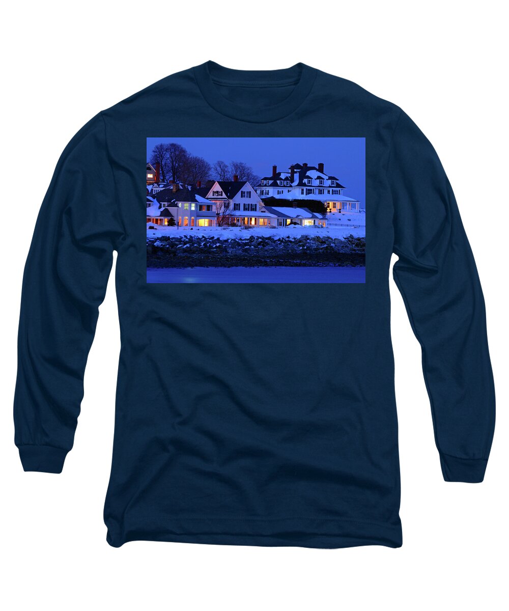 Hampton Long Sleeve T-Shirt featuring the photograph Winter Waterfront by James Kirkikis