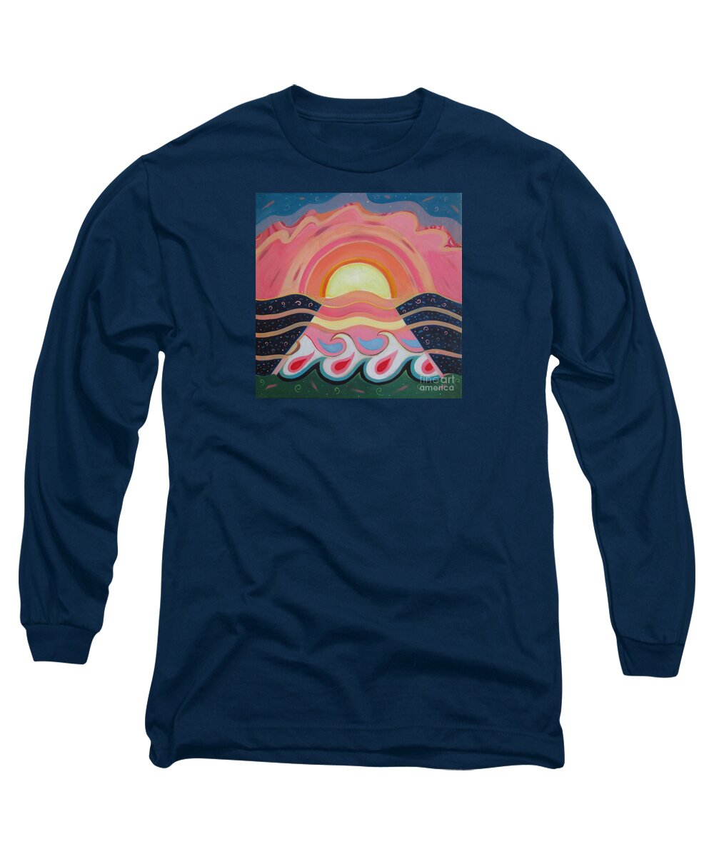 Creating Unity By Helena Tiainen Long Sleeve T-Shirt featuring the painting Creating Unity #1 by Helena Tiainen