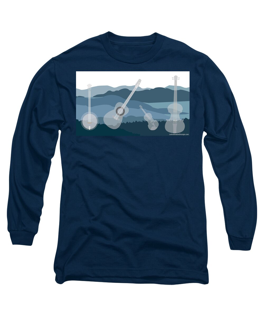 Music Long Sleeve T-Shirt featuring the digital art Mountain Music #1 by Caroline Elgin