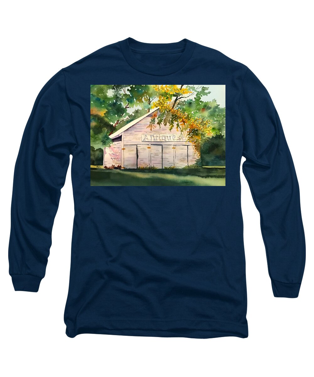 Antique Long Sleeve T-Shirt featuring the painting Antique Antique Store by Beth Fontenot