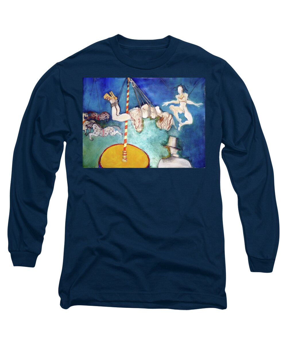 Circus Long Sleeve T-Shirt featuring the painting Big Top by Carolyn Weltman
