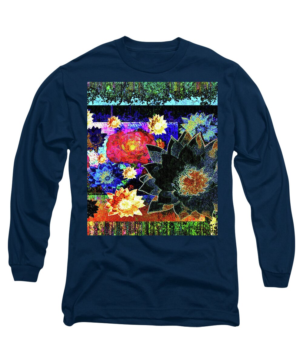 Garden Long Sleeve T-Shirt featuring the mixed media Bouquet of Gratitude and Forgiveness by Aberjhani