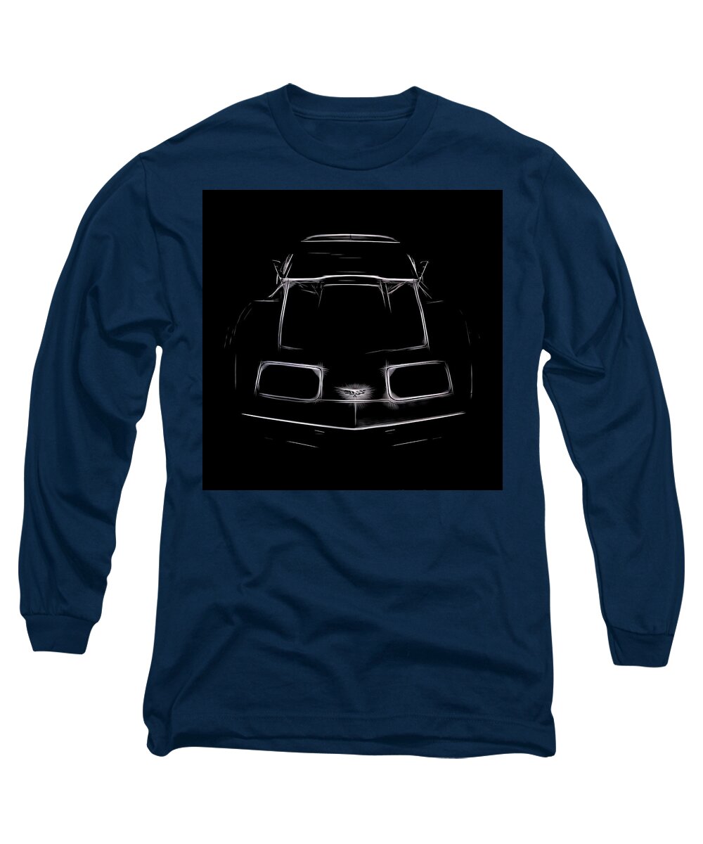 Chevy Long Sleeve T-Shirt featuring the digital art Corvette Stingray Lines by Carl H Payne