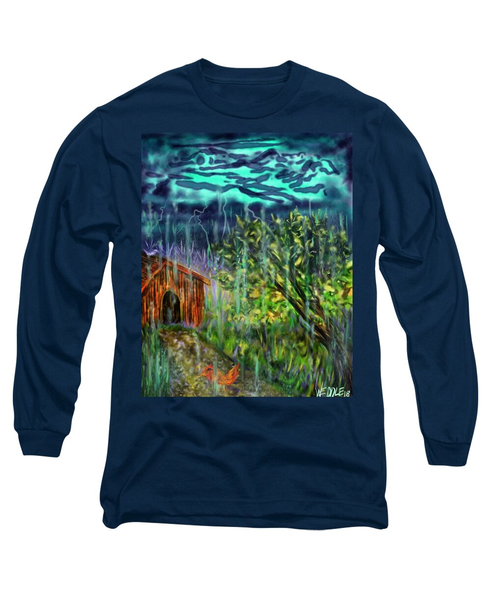 Country Long Sleeve T-Shirt featuring the digital art Country Storm by Angela Weddle
