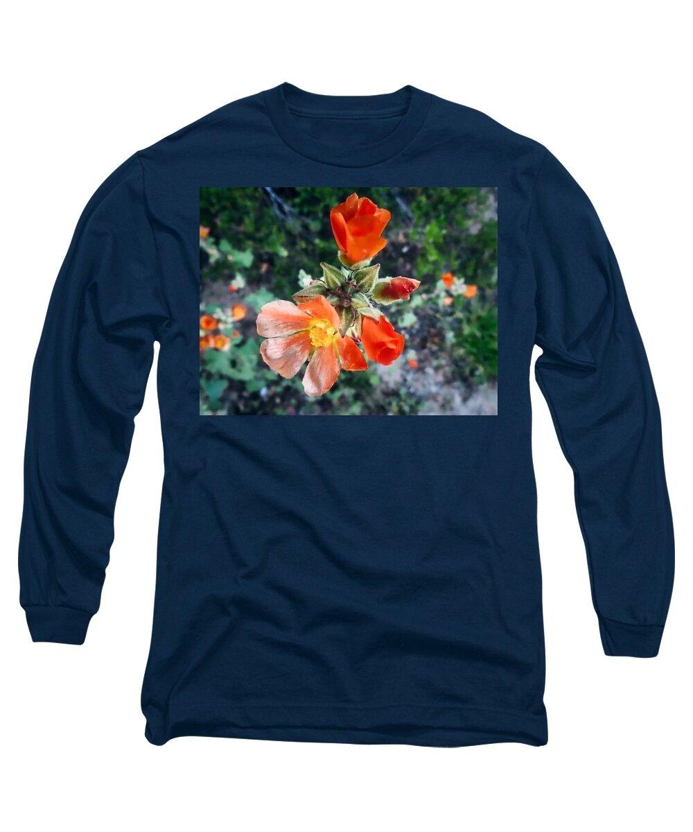 Arizona Long Sleeve T-Shirt featuring the photograph Desert Globemallow Dancer by Judy Kennedy