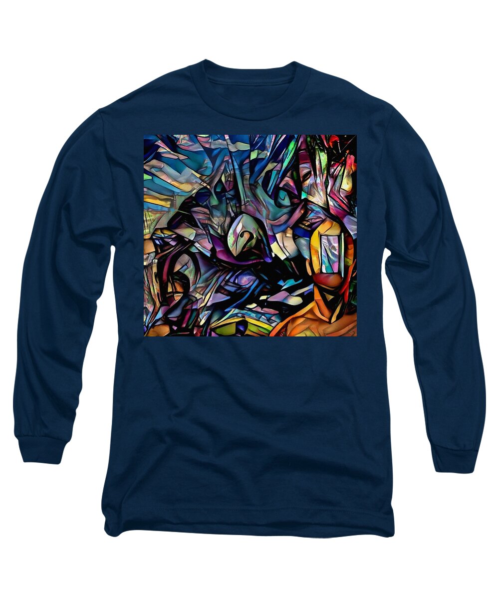 Abstract Long Sleeve T-Shirt featuring the digital art Doorway to dreams by Bruce Rolff