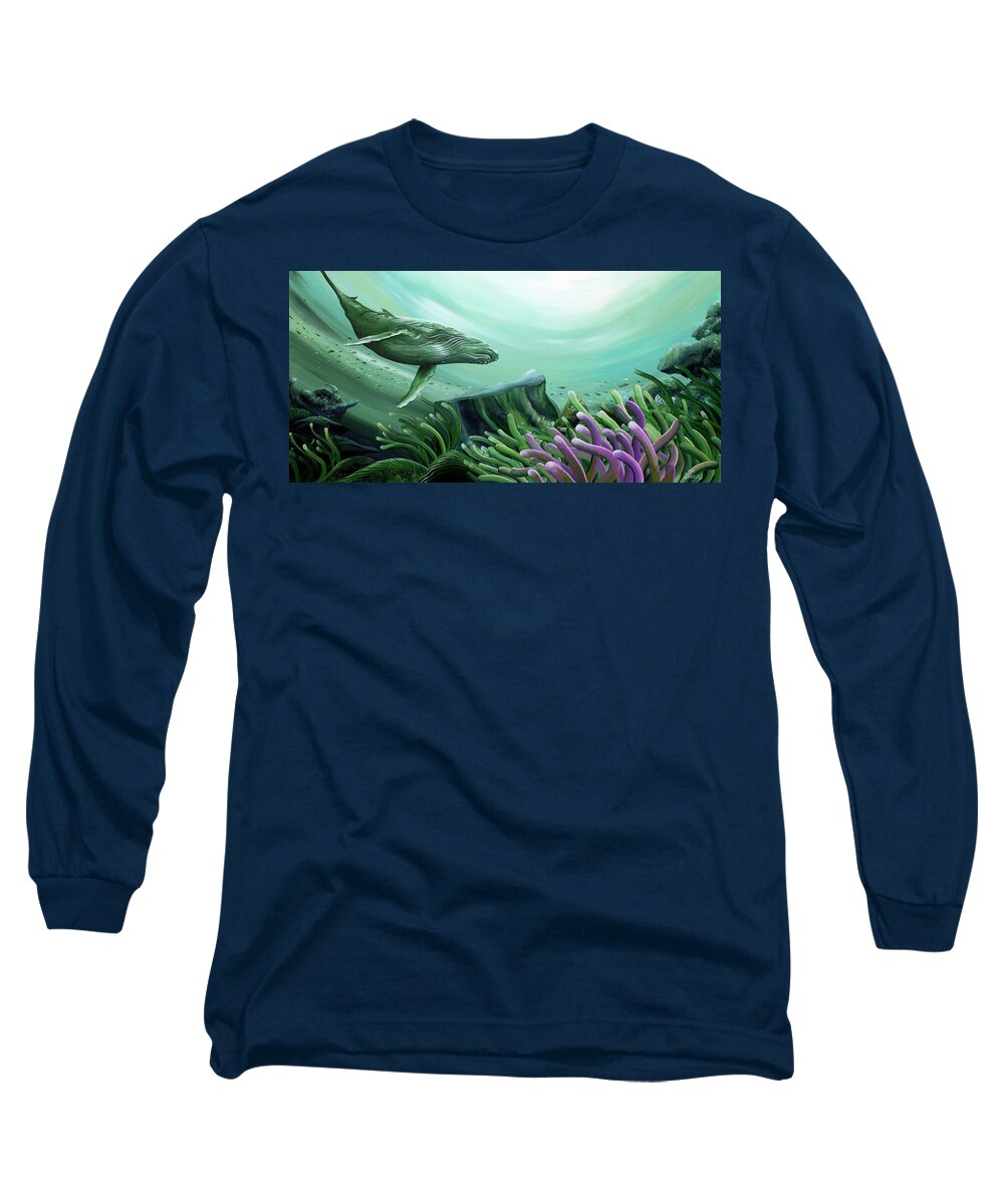 Long Sleeve T-Shirt featuring the pastel Down Under by William Love