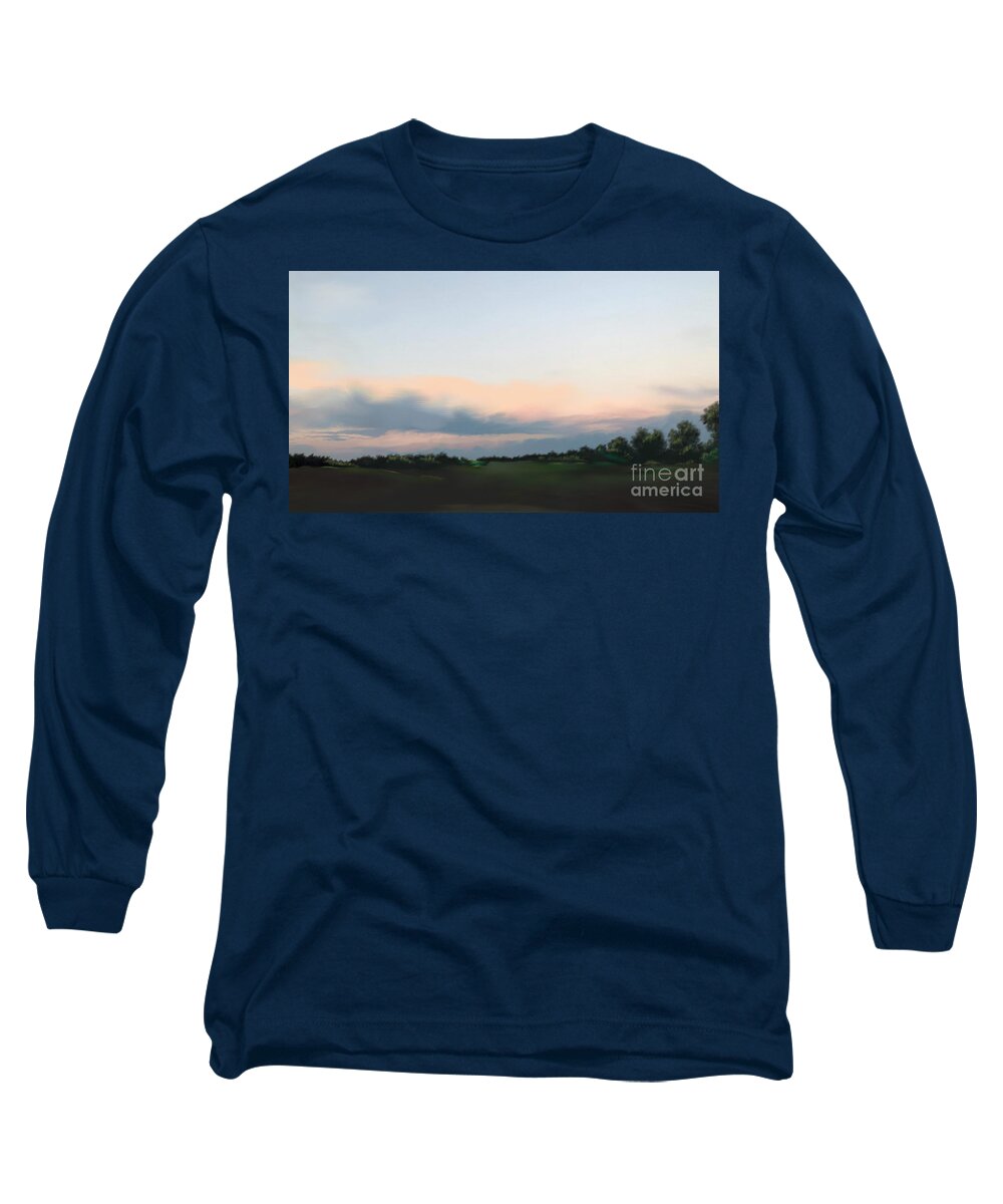 Anthony Fishburne Long Sleeve T-Shirt featuring the mixed media Evening stroll by Anthony Fishburne