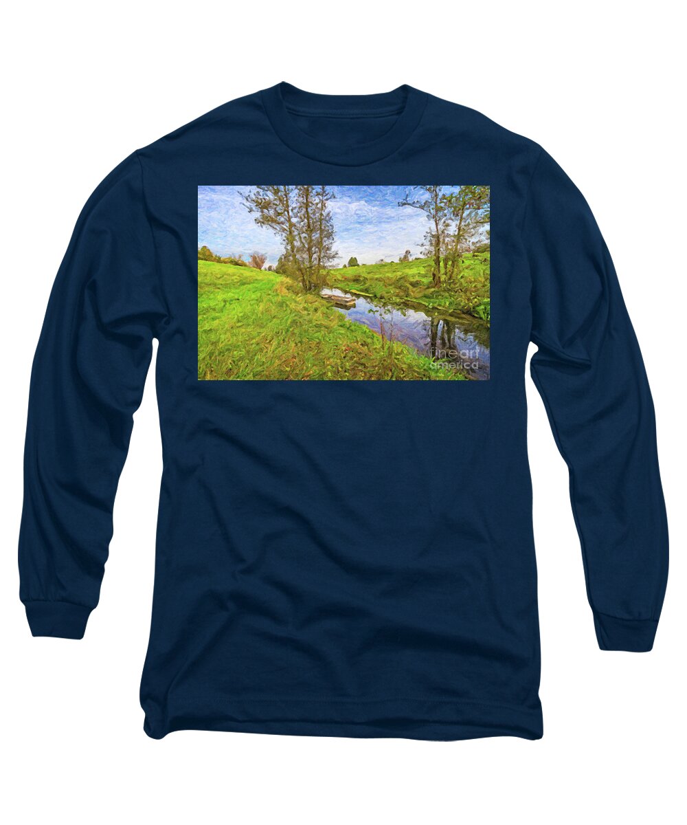 Photography Long Sleeve T-Shirt featuring the photograph Fall arrives at the Danube River by Bernd Laeschke