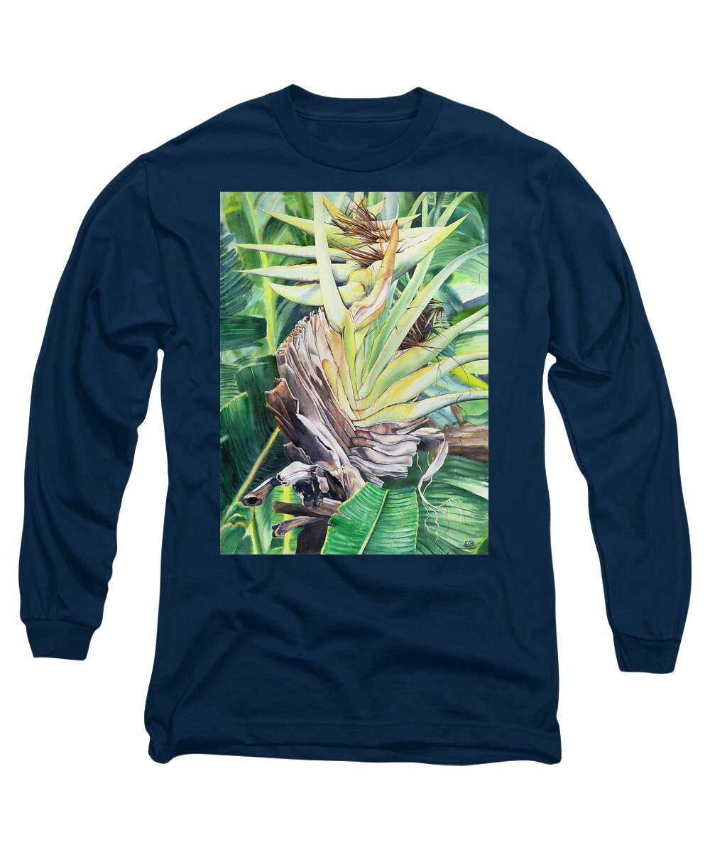 Bird Of Paradise Long Sleeve T-Shirt featuring the painting Giant Bird of Paradise by Lisa Tennant