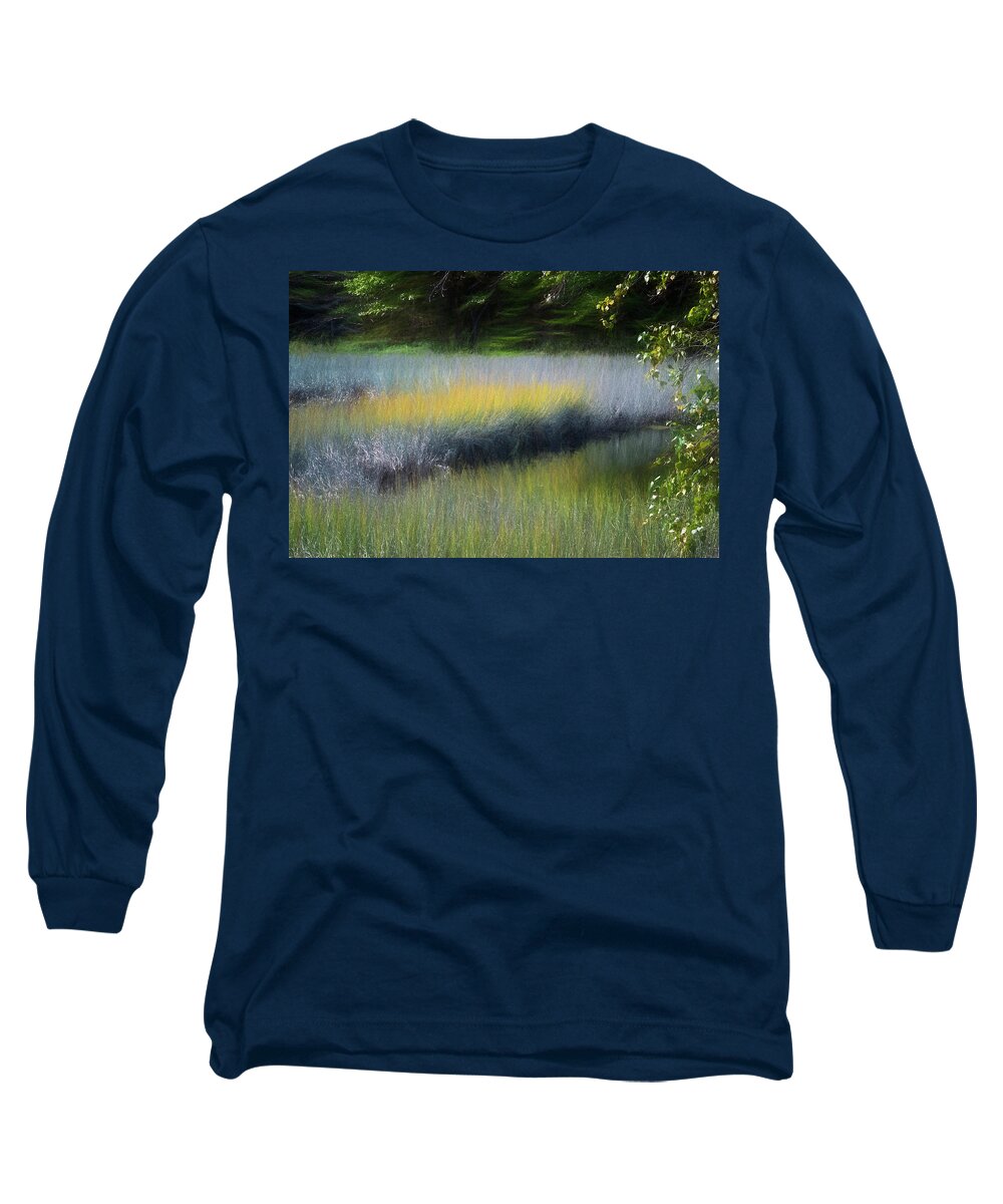 South Freeport Harbor Maine Long Sleeve T-Shirt featuring the photograph Maine Marsh by Tom Singleton