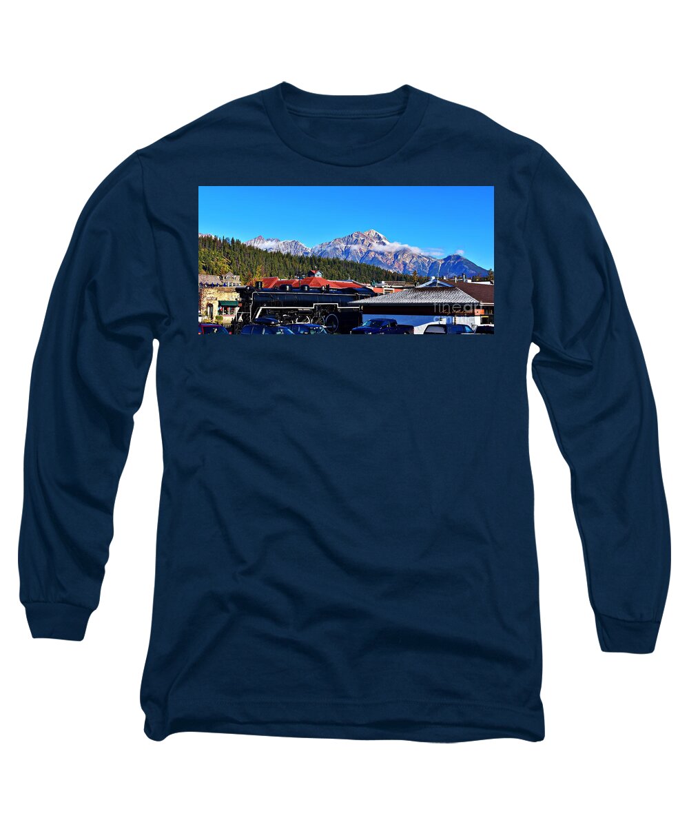 Jasper Long Sleeve T-Shirt featuring the photograph Old Train Frosty Morning by Gary F Richards