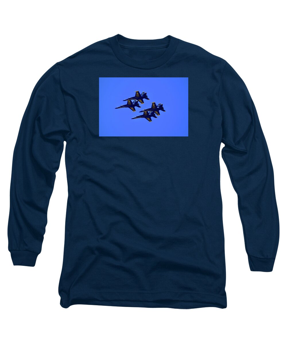 U.s. Navy Blue Angels Long Sleeve T-Shirt featuring the photograph On a Clear Day No. 5 by Debra Grace Addison