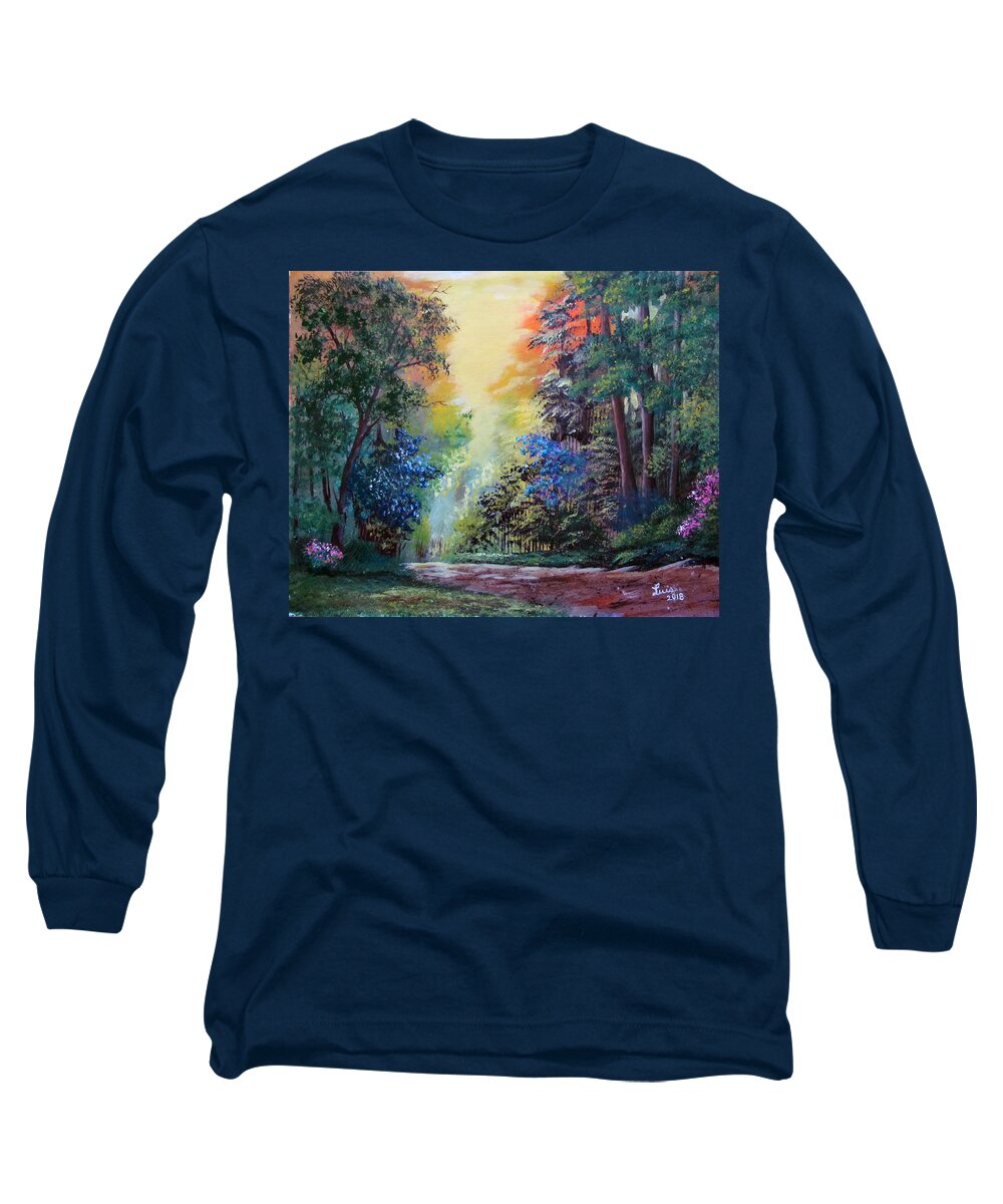 Forrest Long Sleeve T-Shirt featuring the painting Perfect Light by Luis F Rodriguez