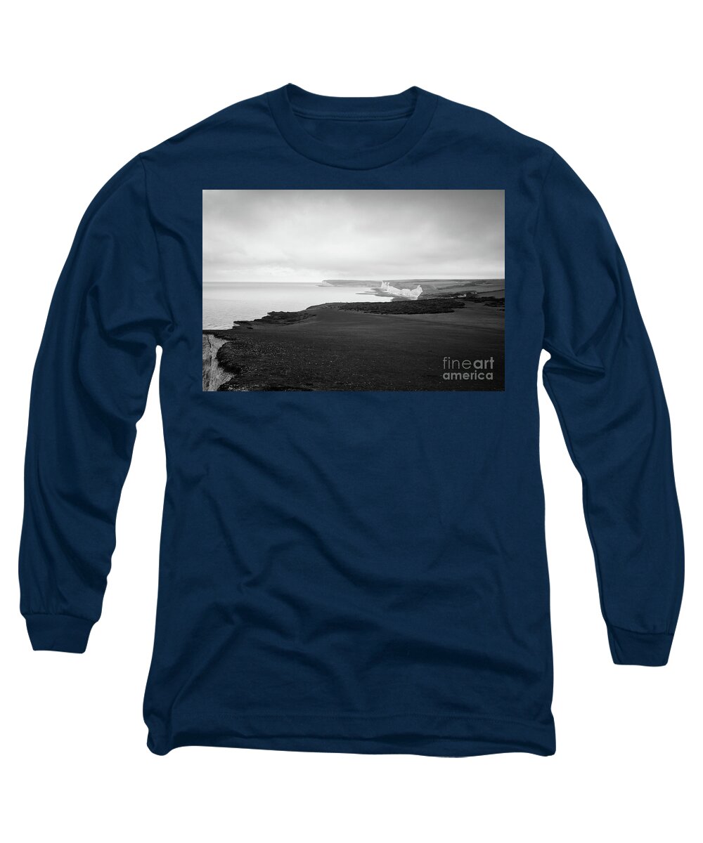Seven Sisters Long Sleeve T-Shirt featuring the photograph Seven Sisters white cliffs by Perry Rodriguez