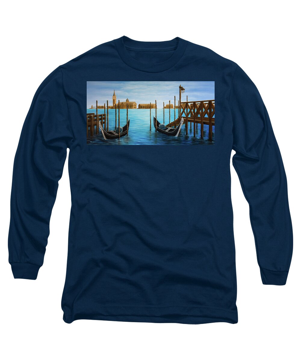 Venice Long Sleeve T-Shirt featuring the painting The Venetian Phoenix by Renee Logan