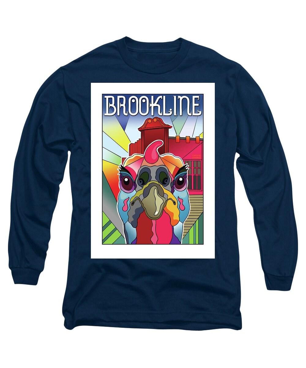 Brookline Long Sleeve T-Shirt featuring the digital art Turkeypalooza by Caroline Barnes