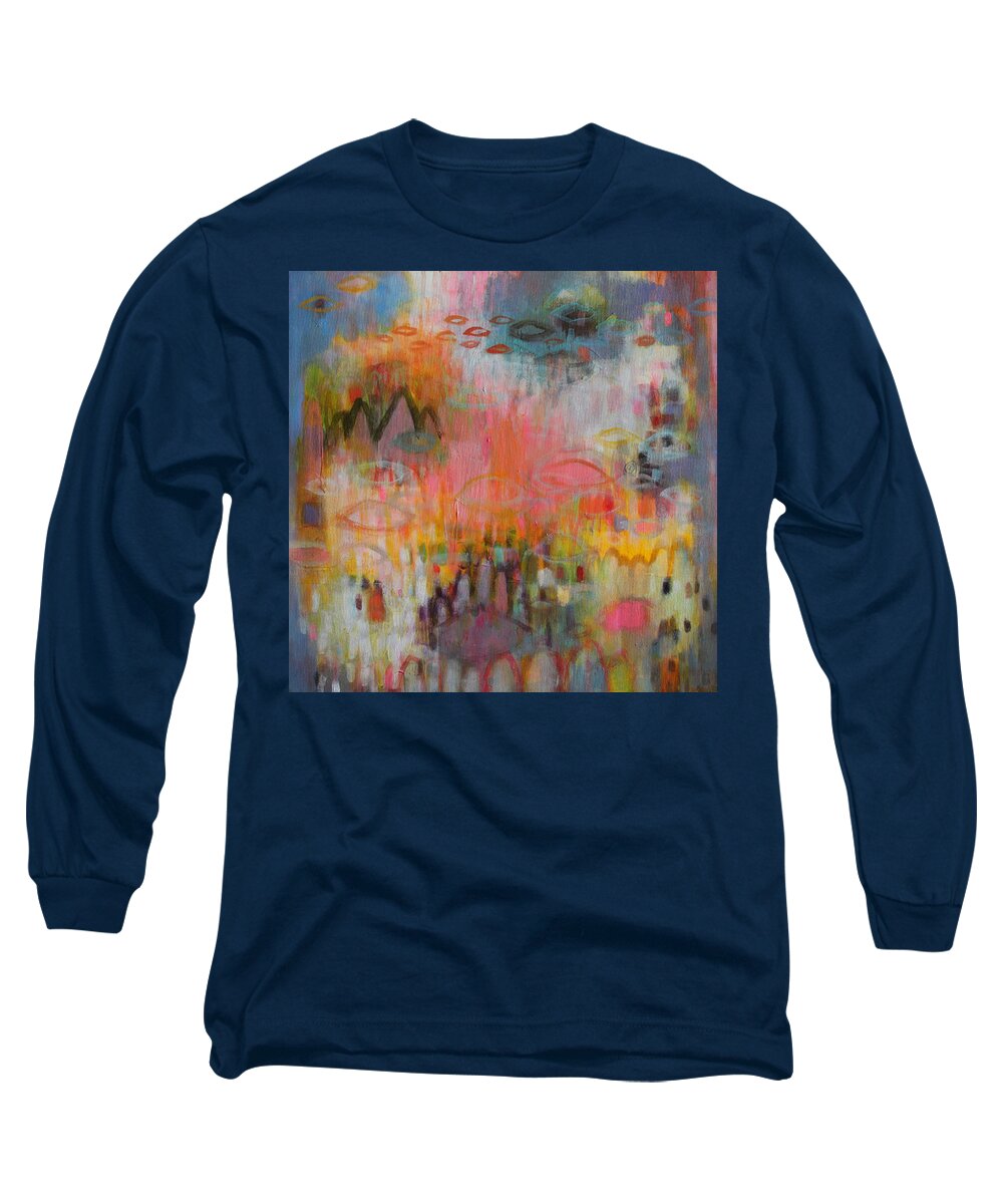 Ocean Long Sleeve T-Shirt featuring the painting Underwater Sunrise by Janet Zoya