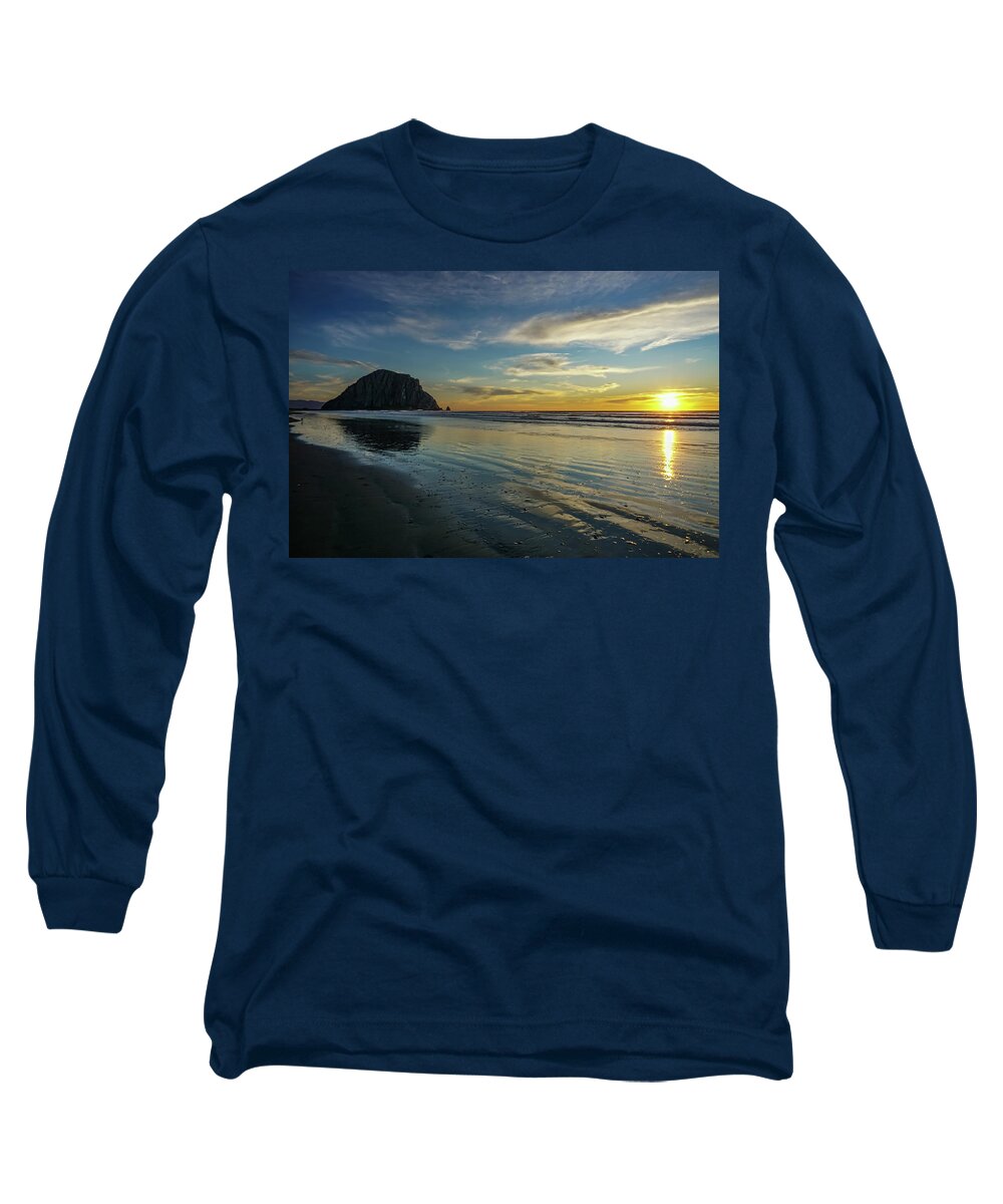 Morro Bay Long Sleeve T-Shirt featuring the photograph Morro Rock Beach by Brett Harvey