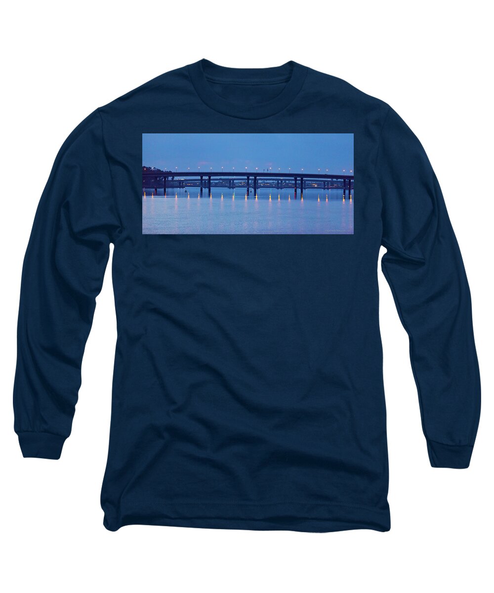 Ocean Long Sleeve T-Shirt featuring the photograph A Crossing of the Bay by Ryan Huebel