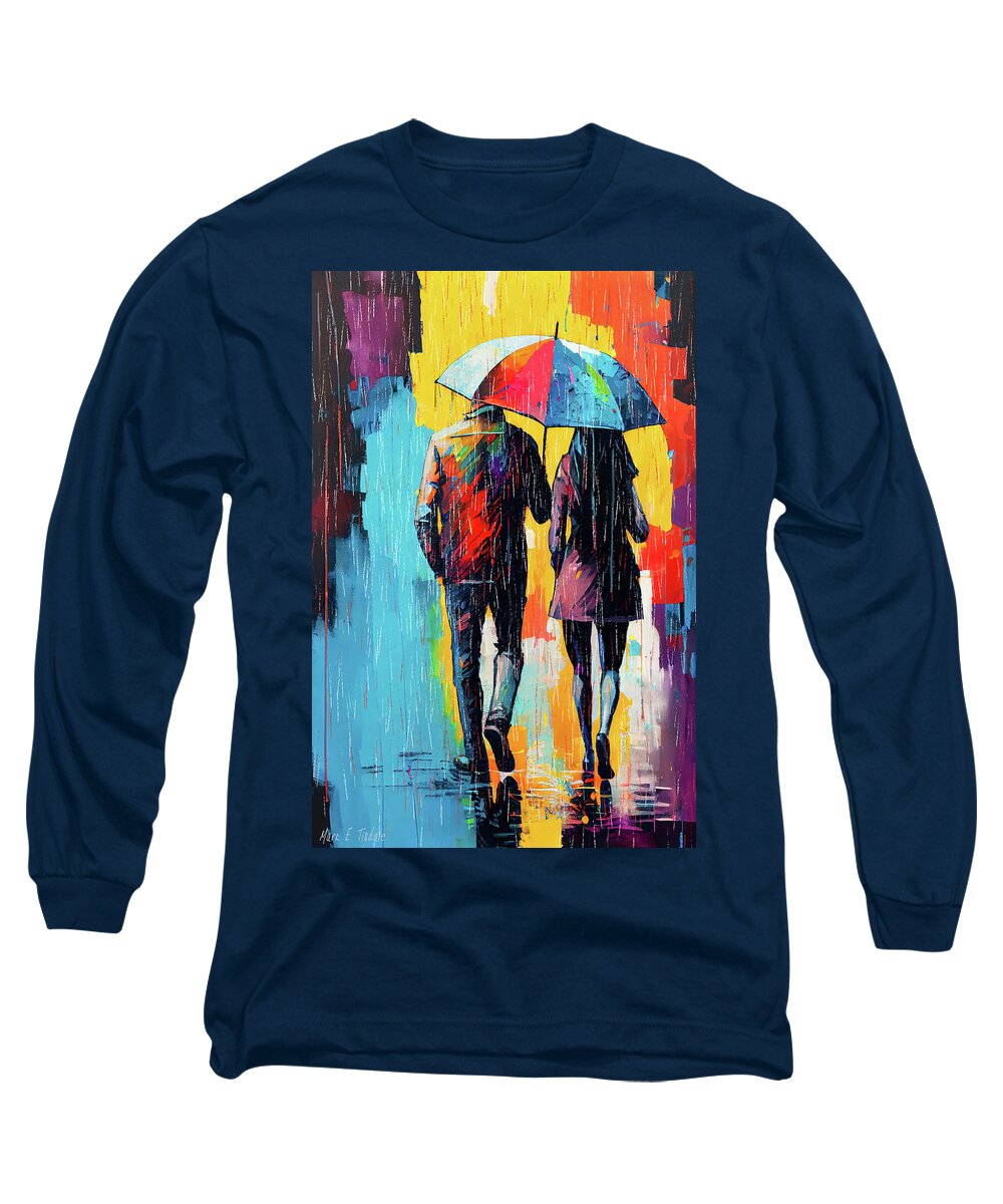 Abstract Long Sleeve T-Shirt featuring the digital art Always Sunny When We're Together by Mark Tisdale