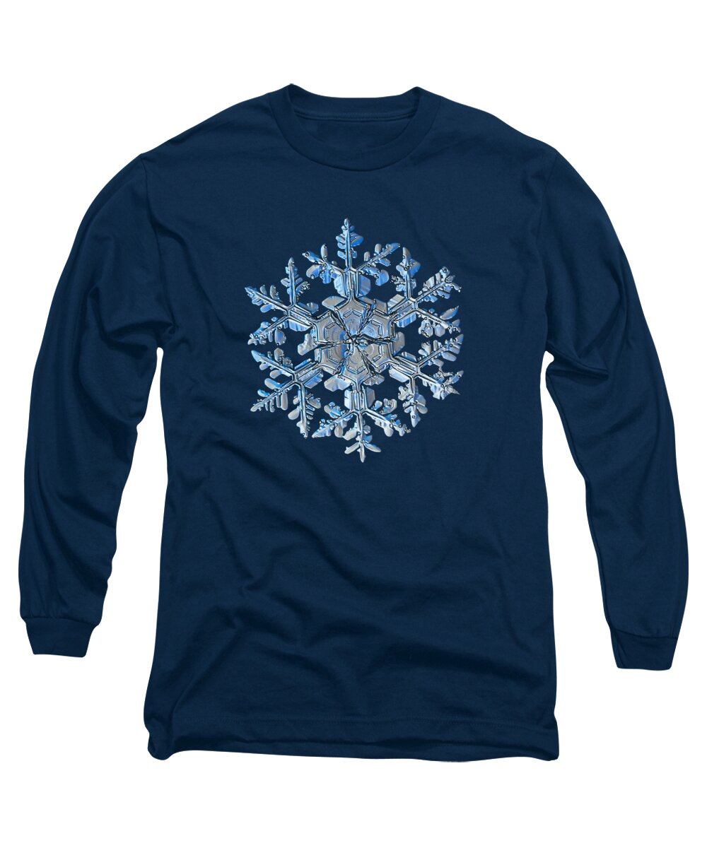 Snowflake Long Sleeve T-Shirt featuring the photograph Snowflake photo - Gardener's dream by Alexey Kljatov