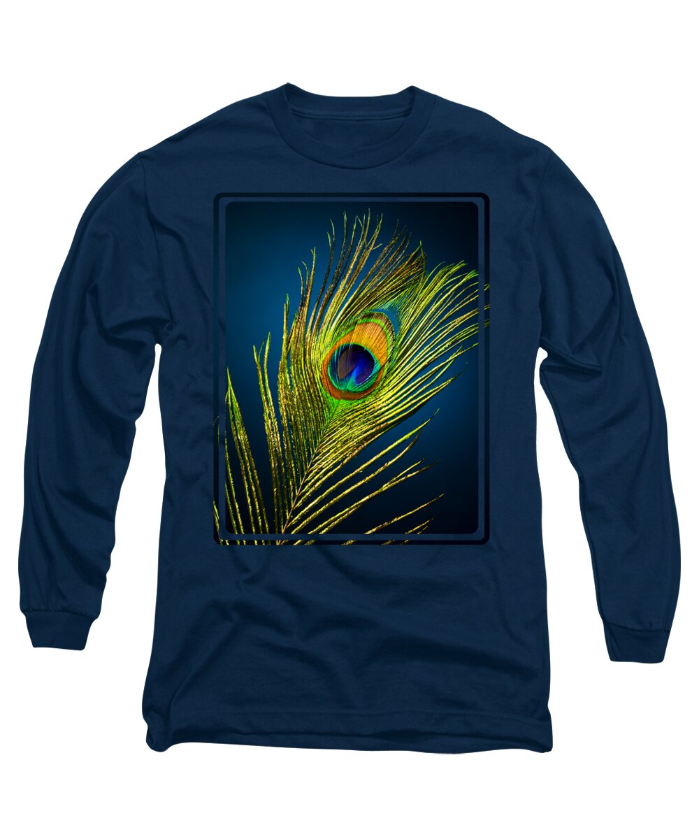Nature Long Sleeve T-Shirt featuring the photograph Beautiful Exotic Feather by Mark Ashkenazi