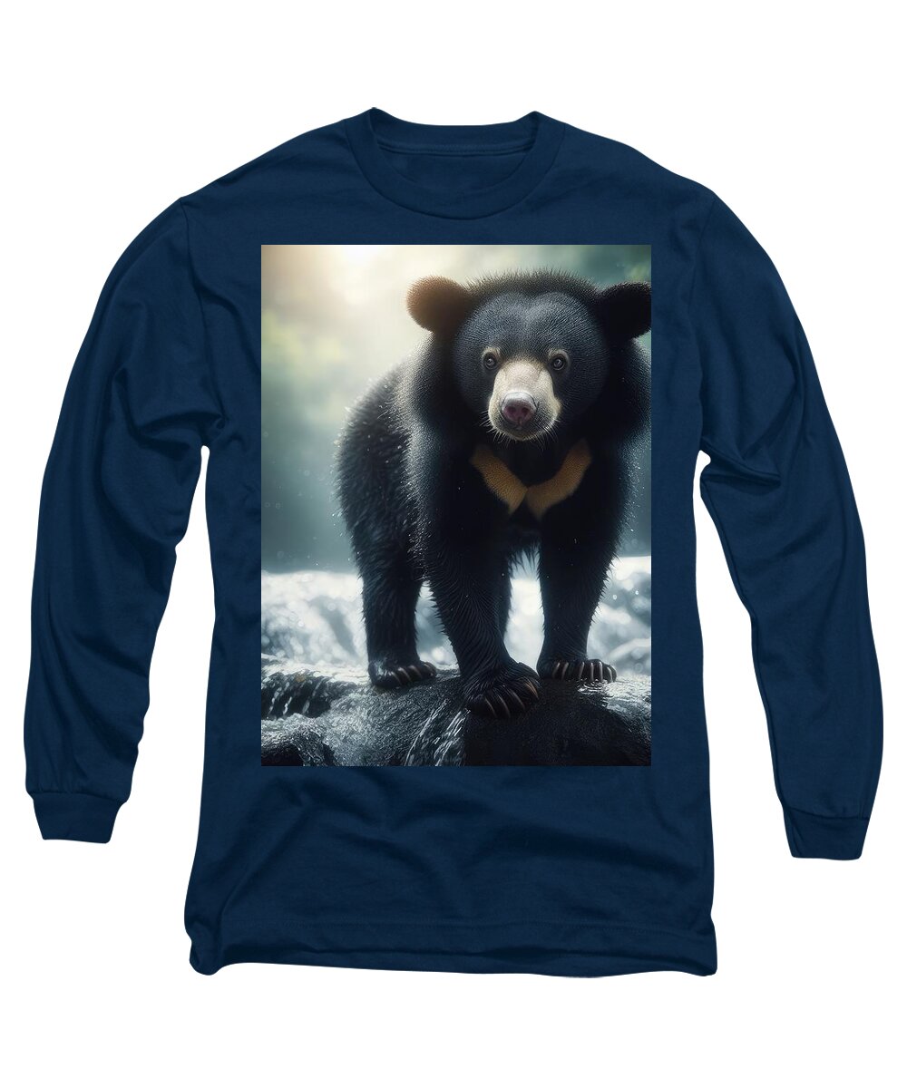 Malayan Sun Bear Long Sleeve T-Shirt featuring the photograph Beyond Words by Bill and Linda Tiepelman