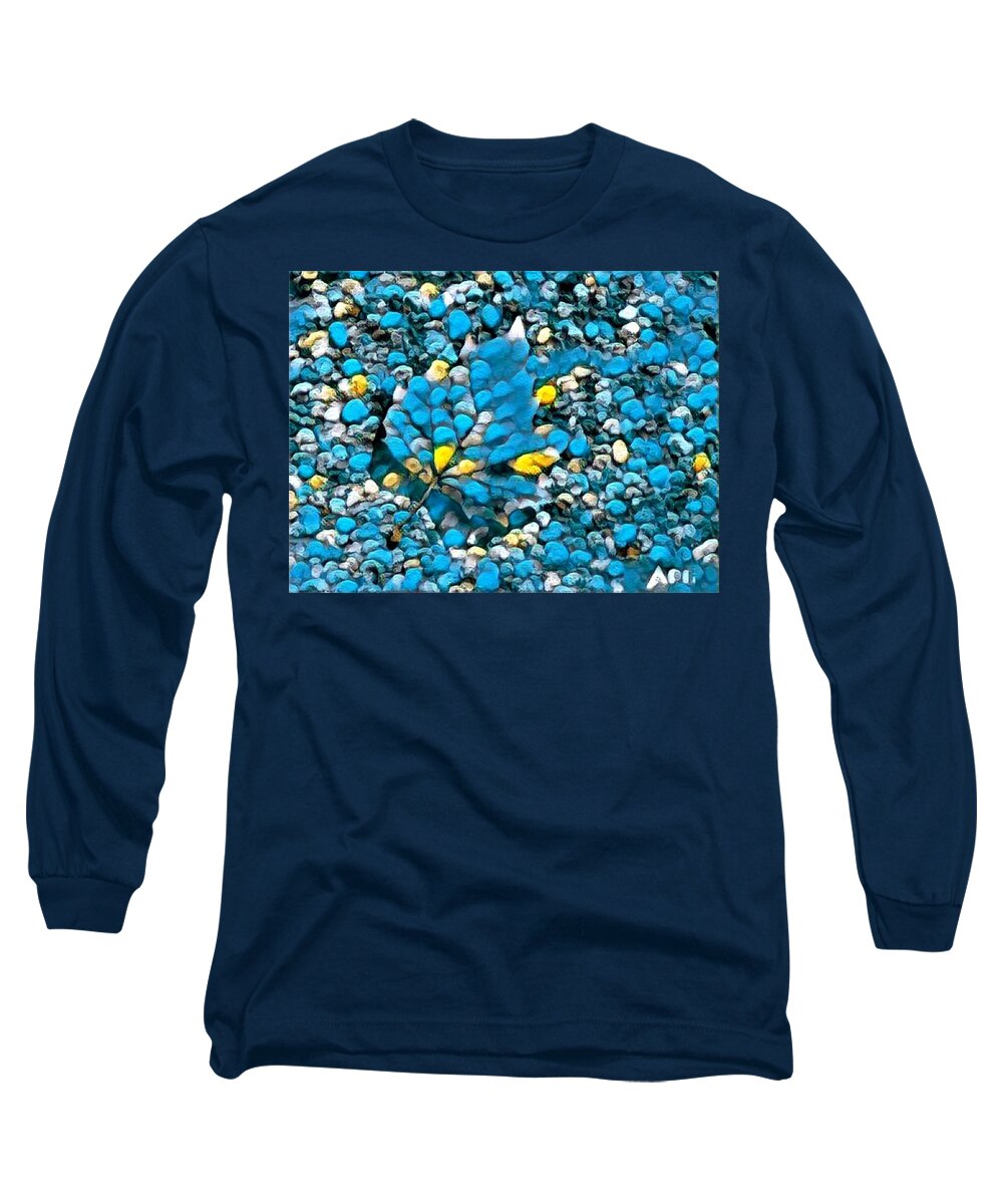 Leaf Long Sleeve T-Shirt featuring the photograph Blue leaf by Steven Wills