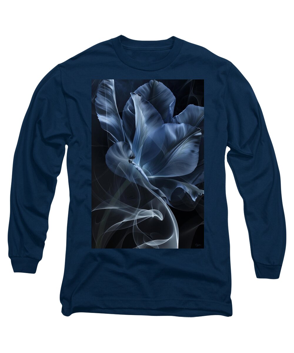 Blue Tulips Long Sleeve T-Shirt featuring the painting Blue Tulips Wall Art by Lourry Legarde
