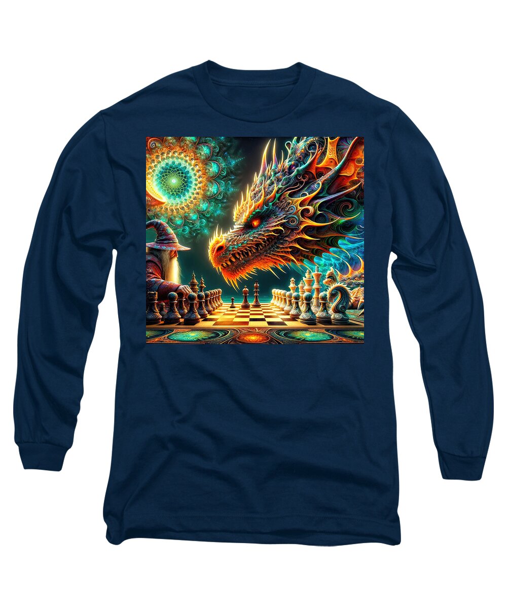 Wizard Long Sleeve T-Shirt featuring the photograph Checkmate of the Cosmic Dragon by Bill and Linda Tiepelman