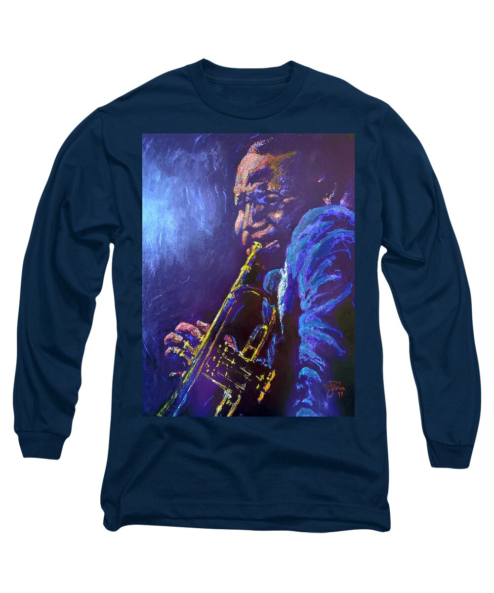 Cootie Williams Jazz Trumpet Blues R&b Duke Ellington Long Sleeve T-Shirt featuring the pastel Cootie Williams by John Bohn