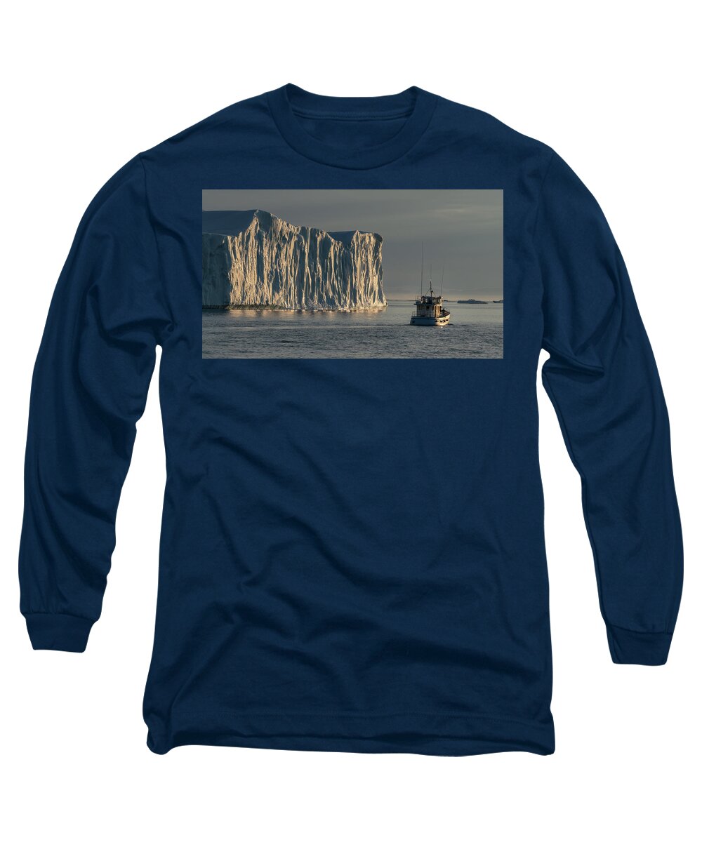 Disco Bay Long Sleeve T-Shirt featuring the photograph Fishing boat in Disco bay by Anges Van der Logt