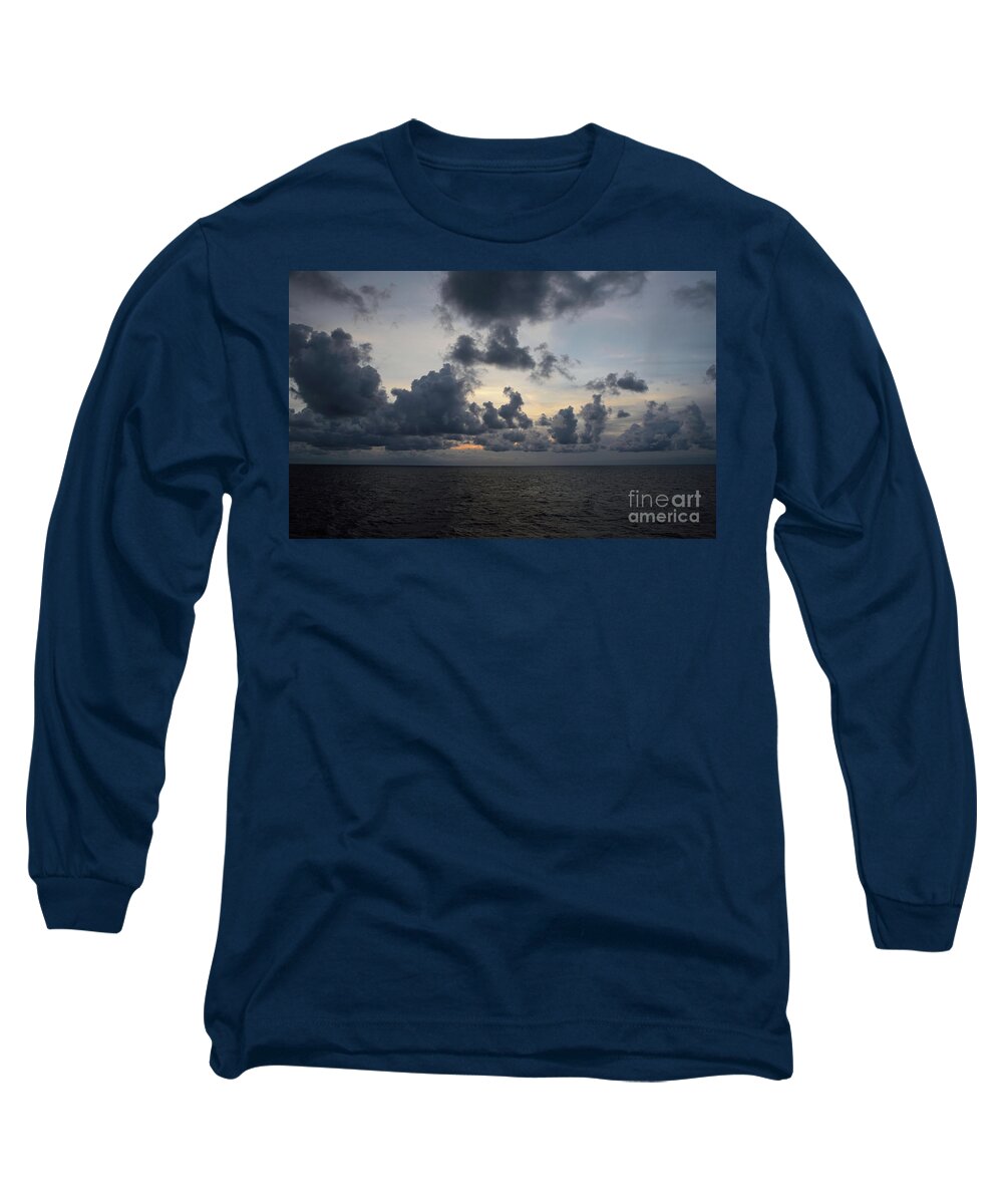 Day's End Long Sleeve T-Shirt featuring the photograph Forboding Sunset, North Sea. by Tom Wurl