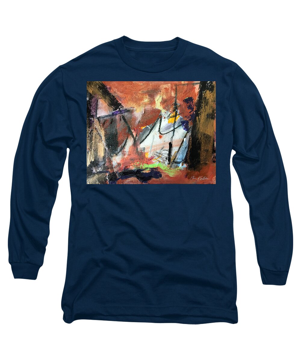 Fire Long Sleeve T-Shirt featuring the painting Going Through the Fire by Janis Kirstein