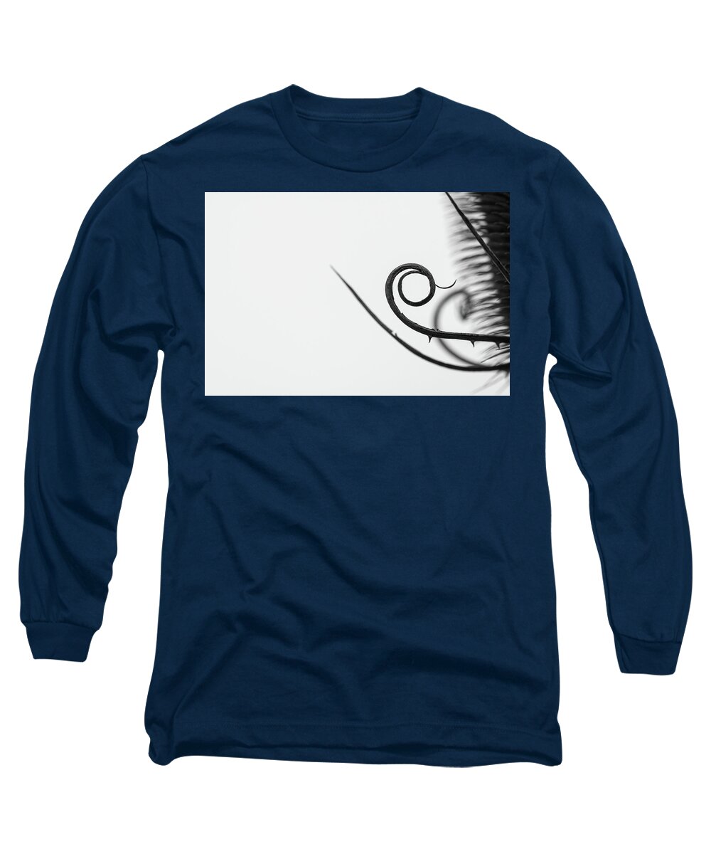 Abstract Long Sleeve T-Shirt featuring the photograph Golden Spiral Flower by Martin Vorel Minimalist Photography